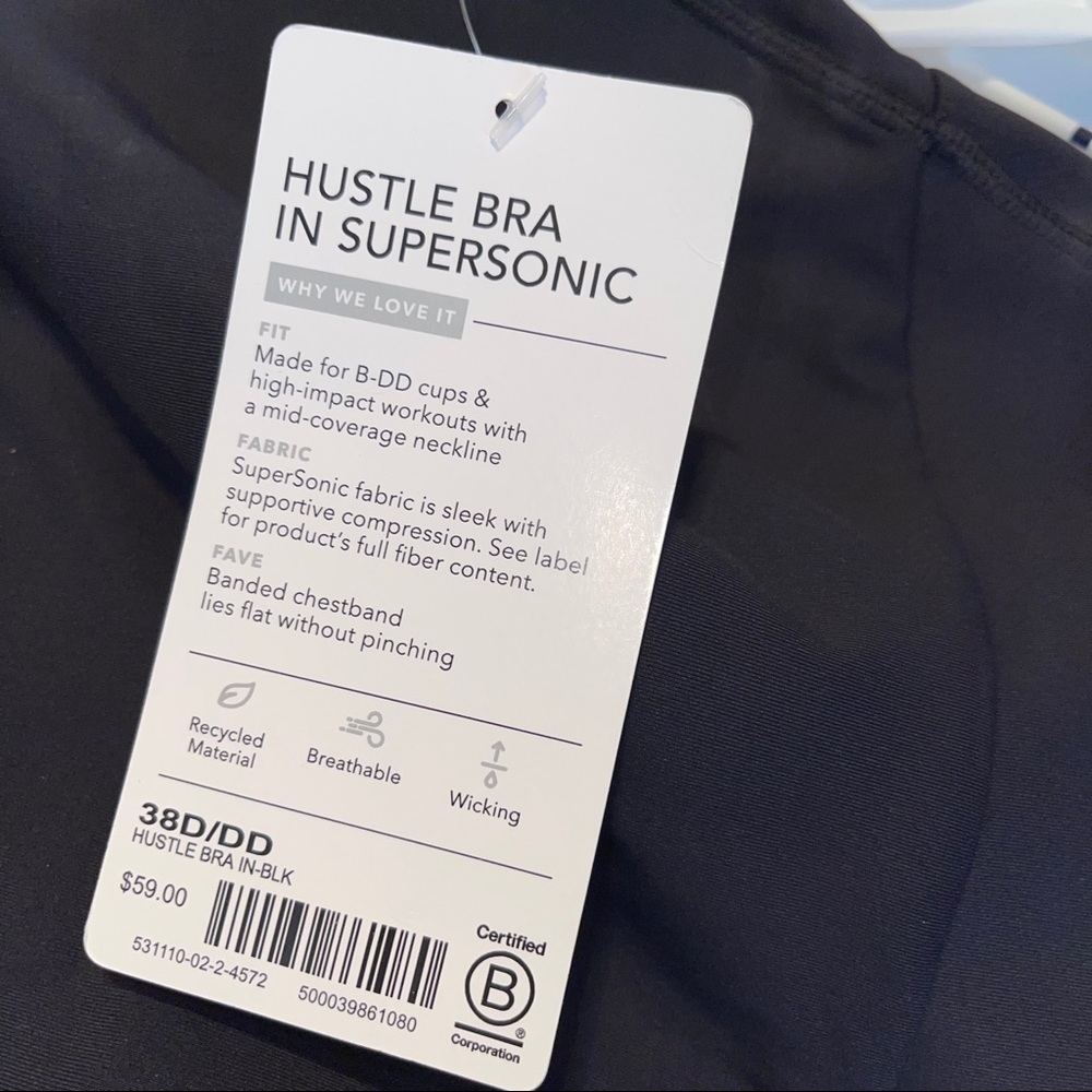 Athleta Hustle Bra in Supersonic Black NWT - Picture 2 of 3